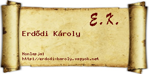 Erdődi Károly névjegykártya